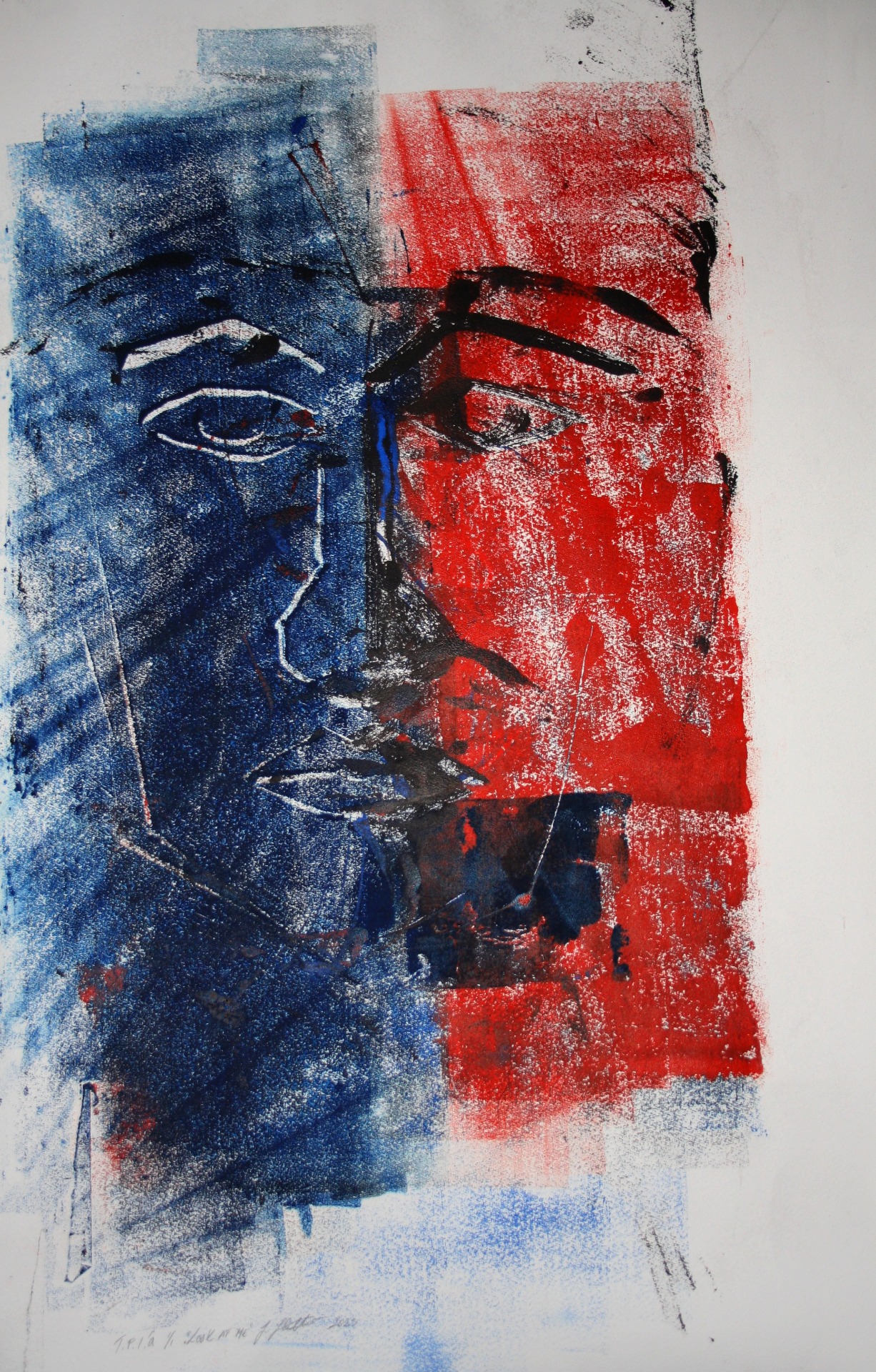 "Look at me", Monotypia, 2023, 78x53, 100€