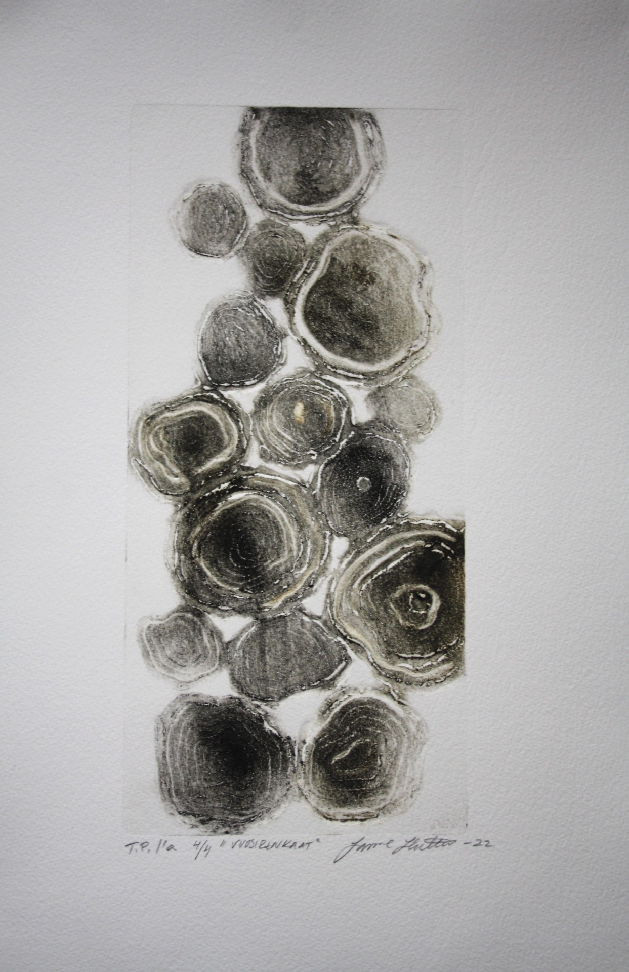 "Vuosirenkaat", Garborundum, 2022, 39x27, 80€