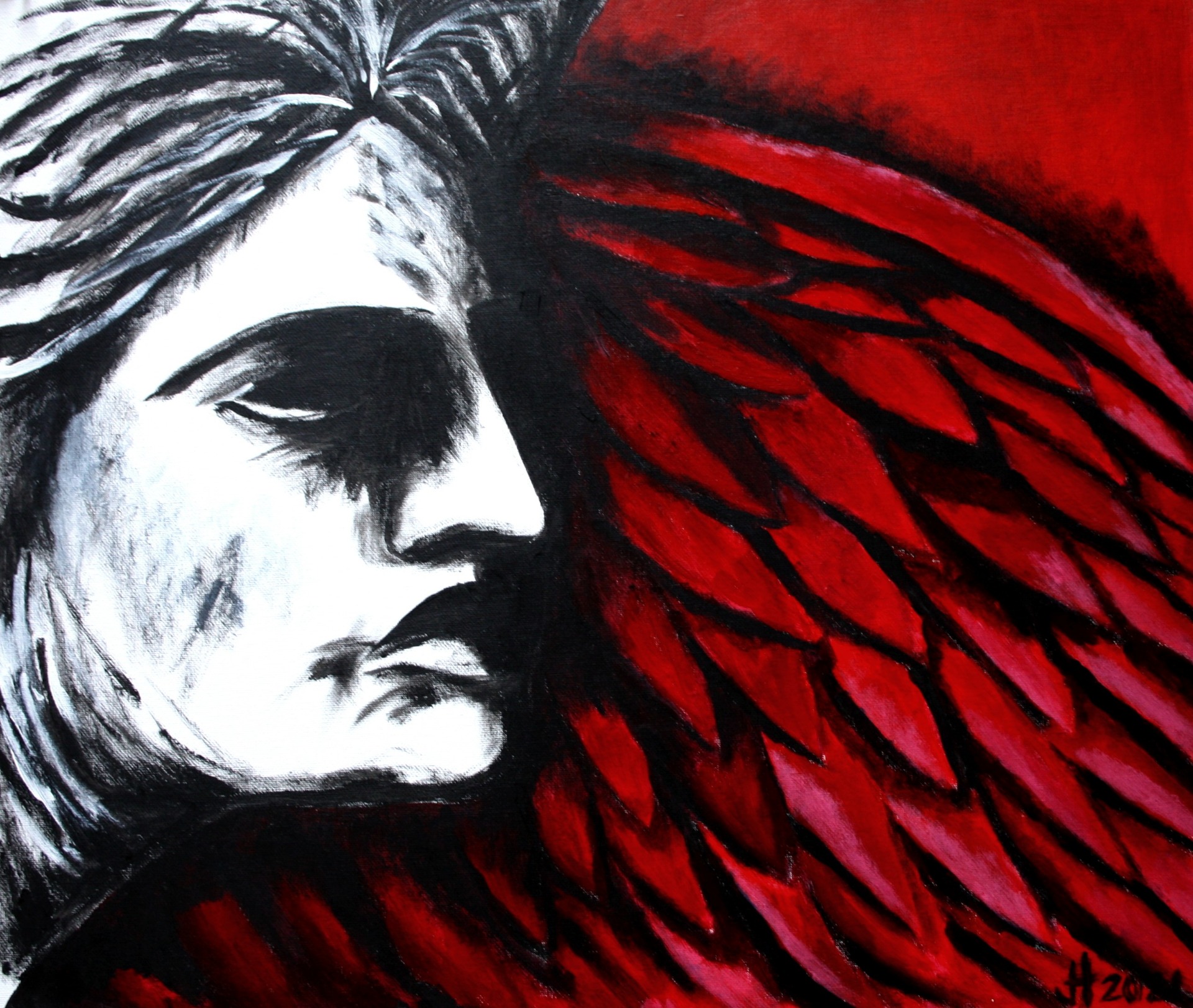 "Suojelia, akryyli canvakselle, 2021, 46x55, 180€