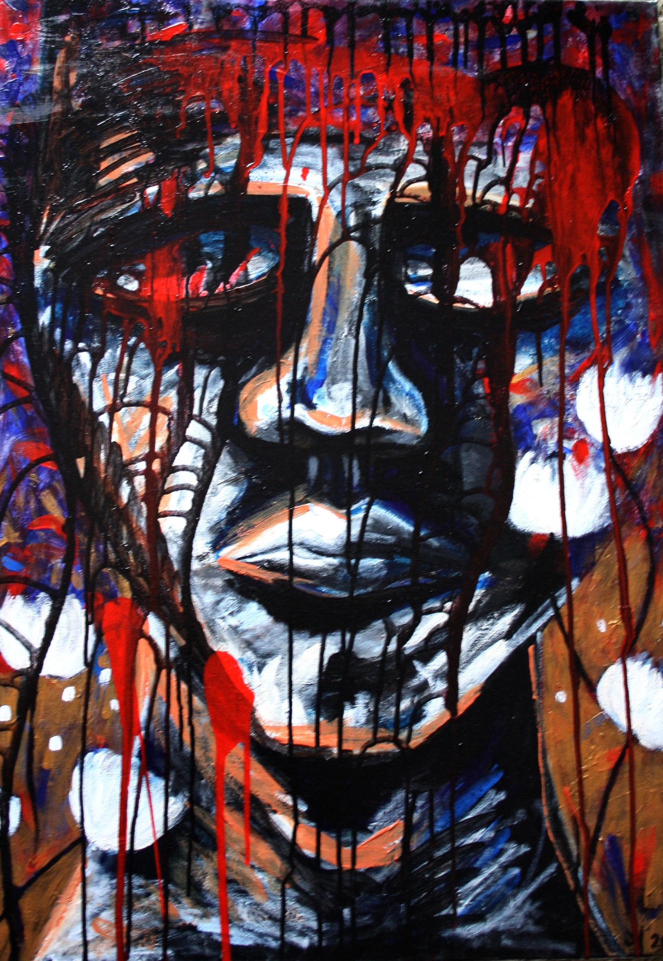 "Poika ja suovillat", akryyli kankaalle, 2022, 90x65, 480€